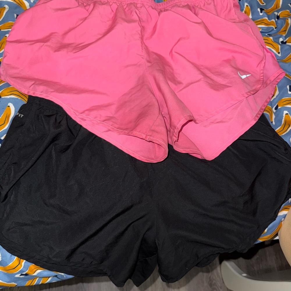 Nike Women's Pink and Black Shorts